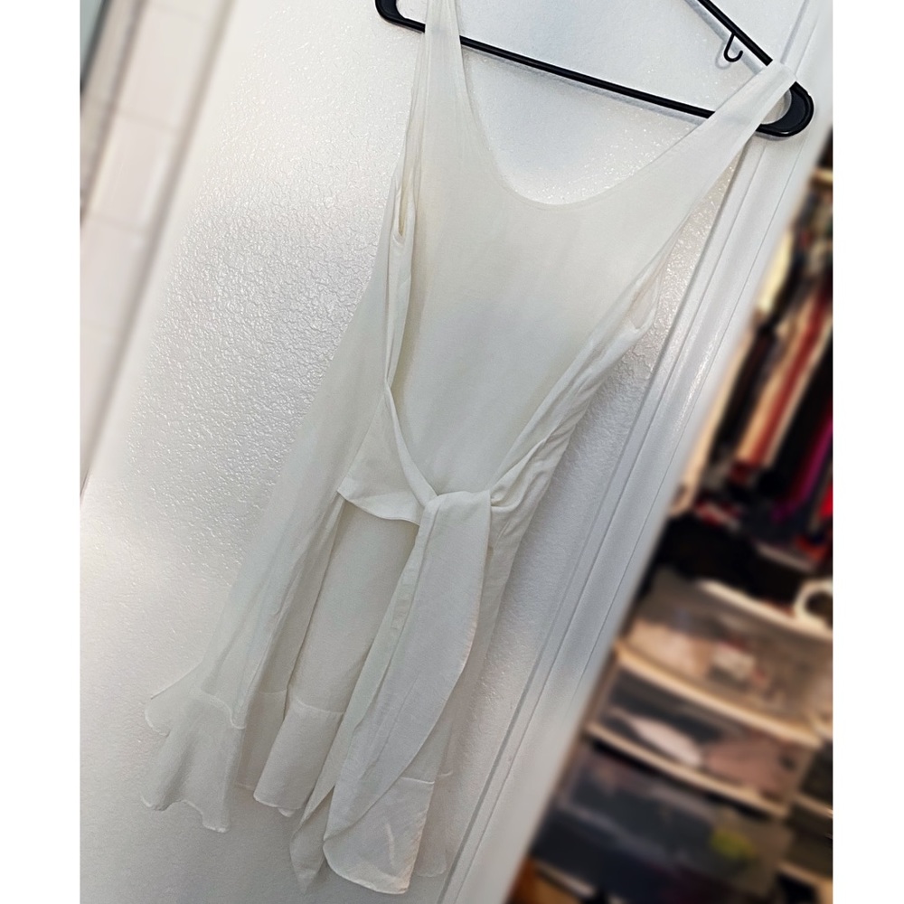 Vici white tank dress with front tie size small - worn once